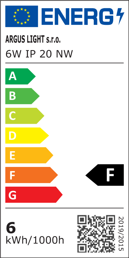 ARGUS LED pásek 6W NW - normální (4000 K) IP20 - energetický štítek