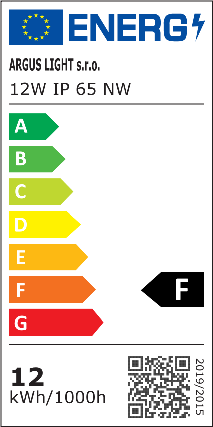 ARGUS LED pásek 12W NW - normální (4000 K) IP65 - energetický štítek