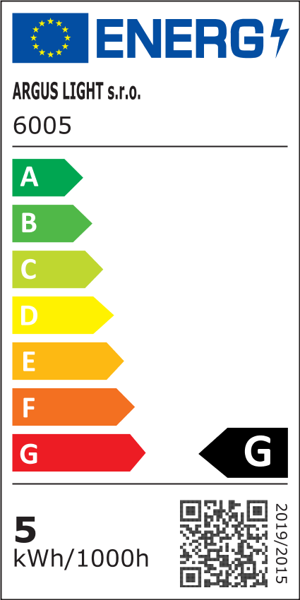 ARGUS 6005 LED nástěnné svítidlo bílá (BL) - energetický štítek