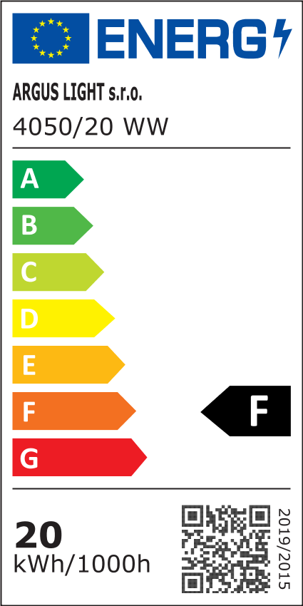 ARGUS 4050/20  LED přisazené svítidlo WW - teplá (3000 K) - energetický štítek