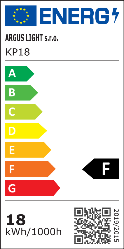 ARGUS KP18 LED panel - přisazené svítidlo bílá (BL) - energetický štítek