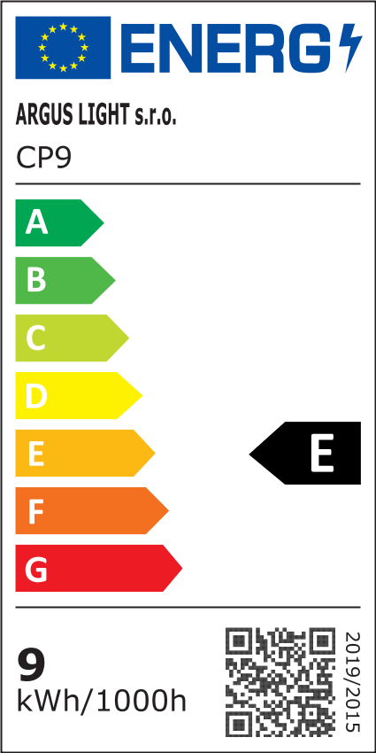 ARGUS CP9 LED panel - přisazené svítidlo bílá (BL) - energetický štítek