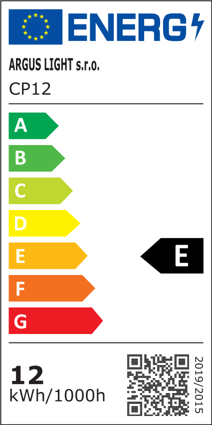 ARGUS CP12 LED panel - přisazené svítidlo bílá (BL) - energetický štítek