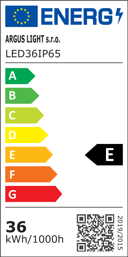 ARGUS LED36IP65  LED přisazené svítidlo s kabelem bílá (BL) - energetický štítek