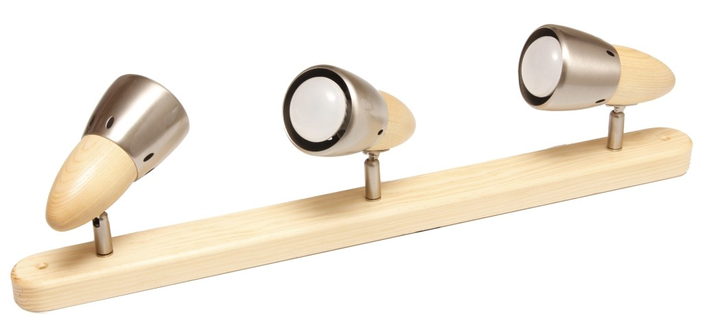 ARGUS 50035/TL reflektorové svítidlo dřevěné - trojlišta matný chrom (MCR) světlé (SV)