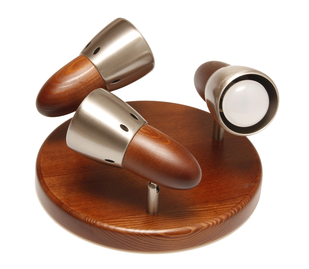 ARGUS 50035/TR reflektorové svítidlo dřevěné - trio matný chrom (MCR) tmavé (TM)