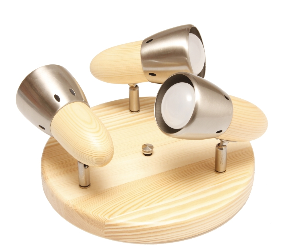 ARGUS 50035/TR reflektorové svítidlo dřevěné - trio matný chrom (MCR) světlé (SV)